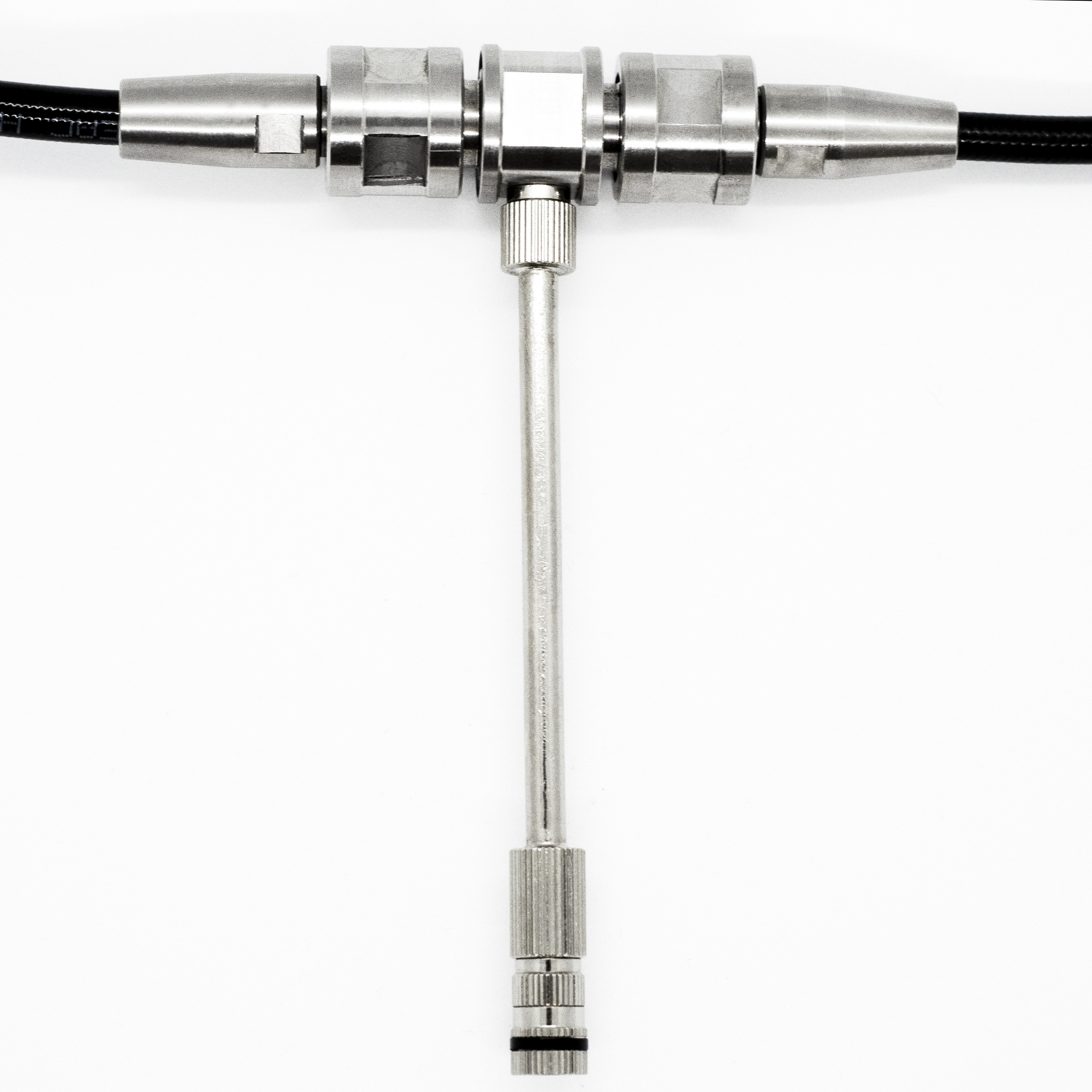 Фитинг  проходной для тефлоновой трубки (Под 1 форсунку нержавеющая сталь)